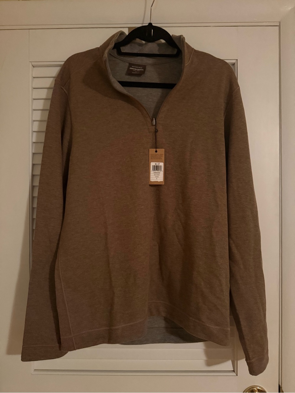 Johnston & Murphy Men's Half-Zip Sweater in Tan